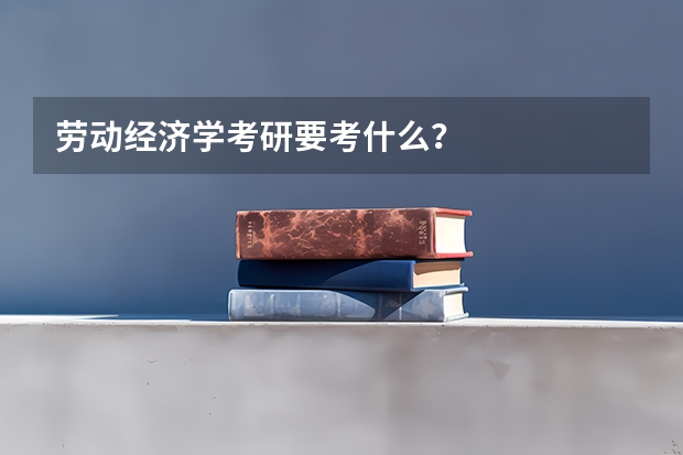 劳动经济学考研要考什么？