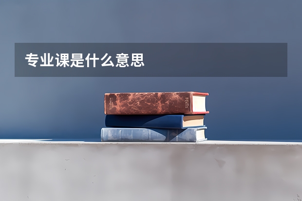 专业课是什么意思
